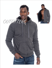 Load image into Gallery viewer, Black Zip-Up Hoodie (Sherpa)
