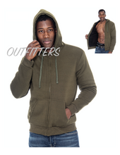 Load image into Gallery viewer, Black Zip-Up Hoodie (Sherpa)
