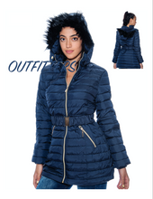 Load image into Gallery viewer, Long Belted Puffer Sherpa Coat
