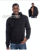 Load image into Gallery viewer, Black Zip-Up Hoodie (Sherpa)
